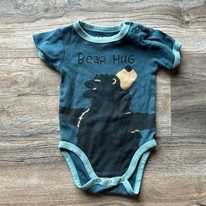 Lazy One Bear Hug Blue Kids Bodysuit